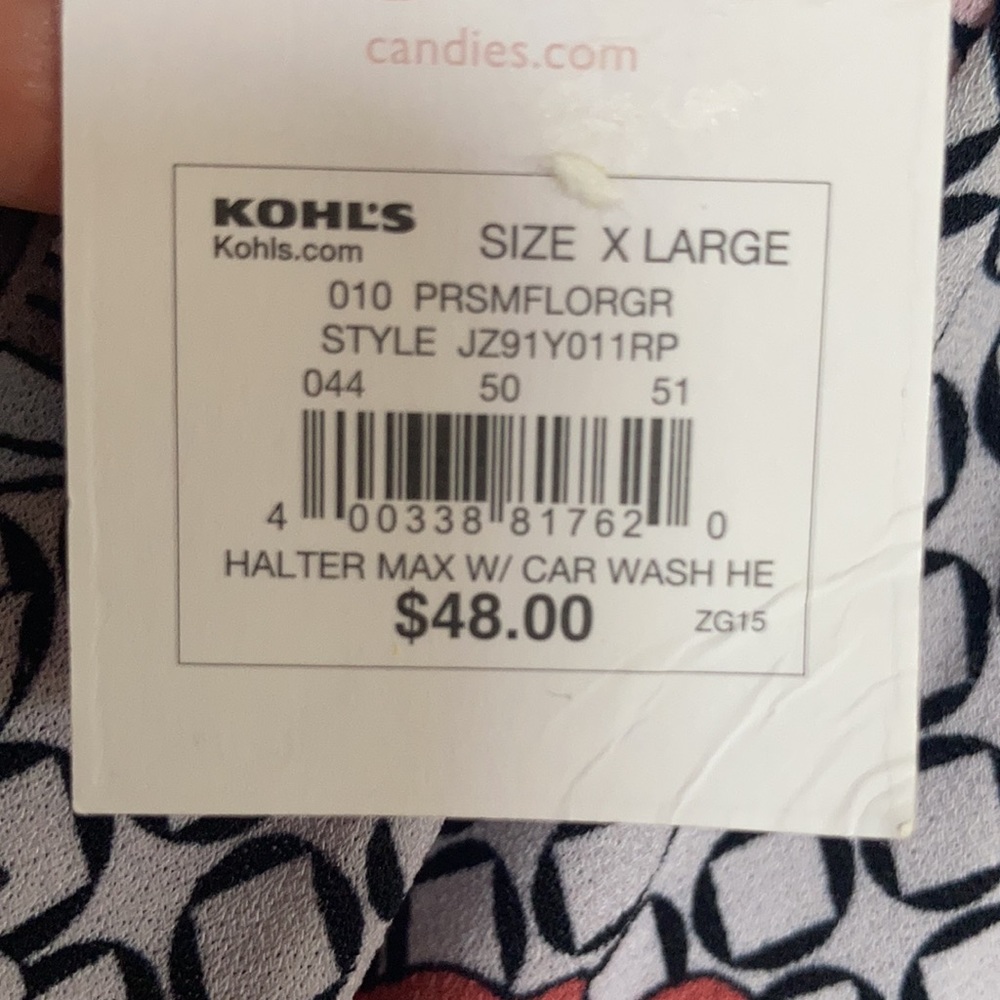 Relist8/8❌Candie’s front slit halter print maxi dress w keyhole XL jr - Picture 14 of 16